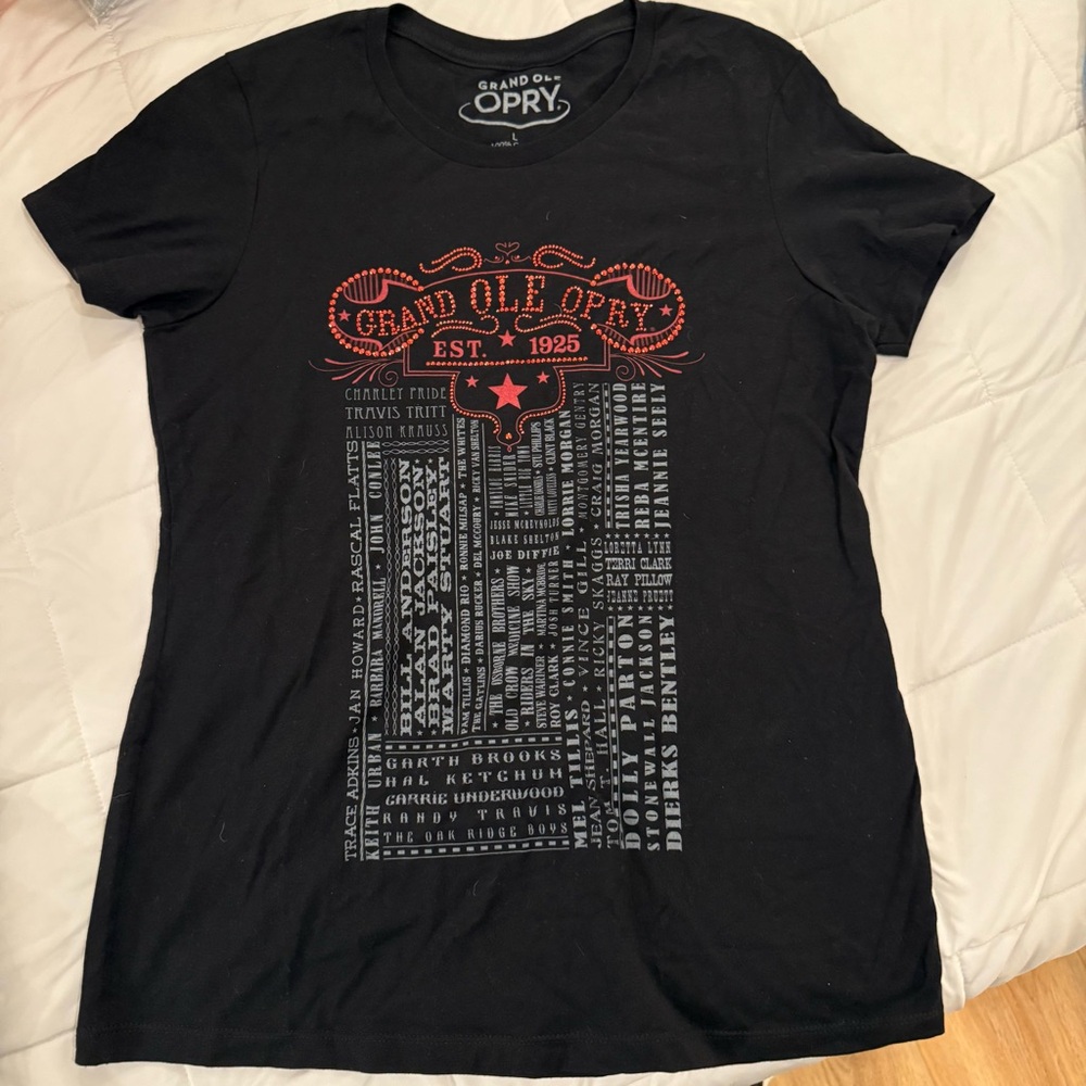 LAST WEEK! 
5 for $25!! Grand Ole Opry T-Shirt Black 100% Cotton Embellished